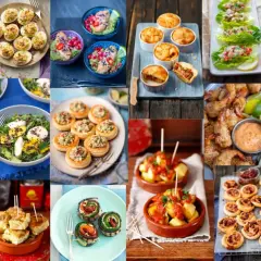 Mnóstwo inspiracji na 100 pomysłów na imprezowe przekąski: od jajek faszerowanych, przez tartaletki, po pieczone krewetki i tapas.