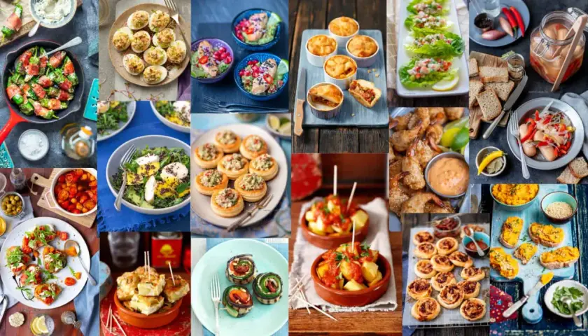 Mnóstwo inspiracji na 100 pomysłów na imprezowe przekąski: od jajek faszerowanych, przez tartaletki, po pieczone krewetki i tapas.