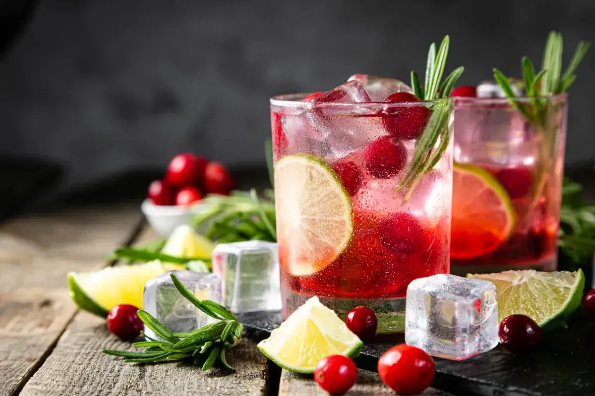 Orzeźwiający drink z żurawiną, limonką i rozmarynem. Idealny pomysł, z czym pić Jägera na letnie wieczory.